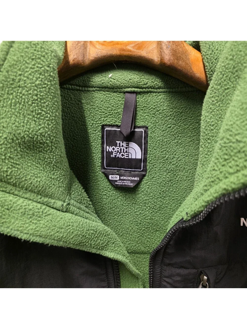 The North Face Jacket Men's Denali Hoodie Polartec Green Full Zip Hooded 24x31 M